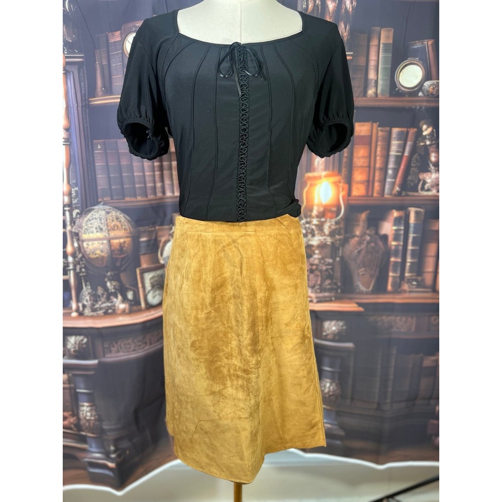Ann Taylor Loft 100% Leather‎ Skirt – Camel Tan, 2P
